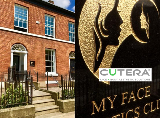 the My Face Laser Clinic building in Bolton showing the front and main Cutera sign